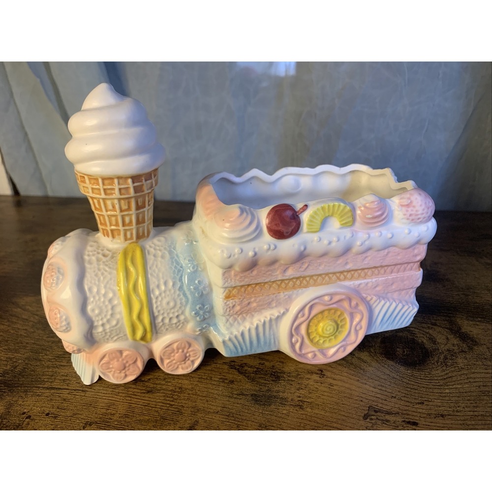 VTG Japan Napcoware Train Planter Ice Cream Baby Nursery Candy Cottage Vintage